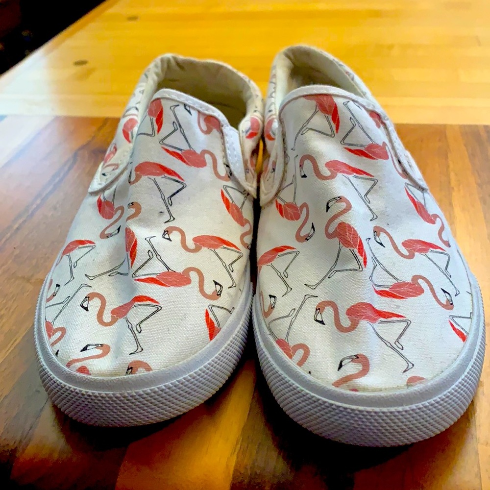 Flamingo Bucket Feet Slip Ons Size 6
